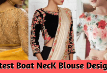 Latest-Stylish t-Boat-Neck-Blouse-Designs